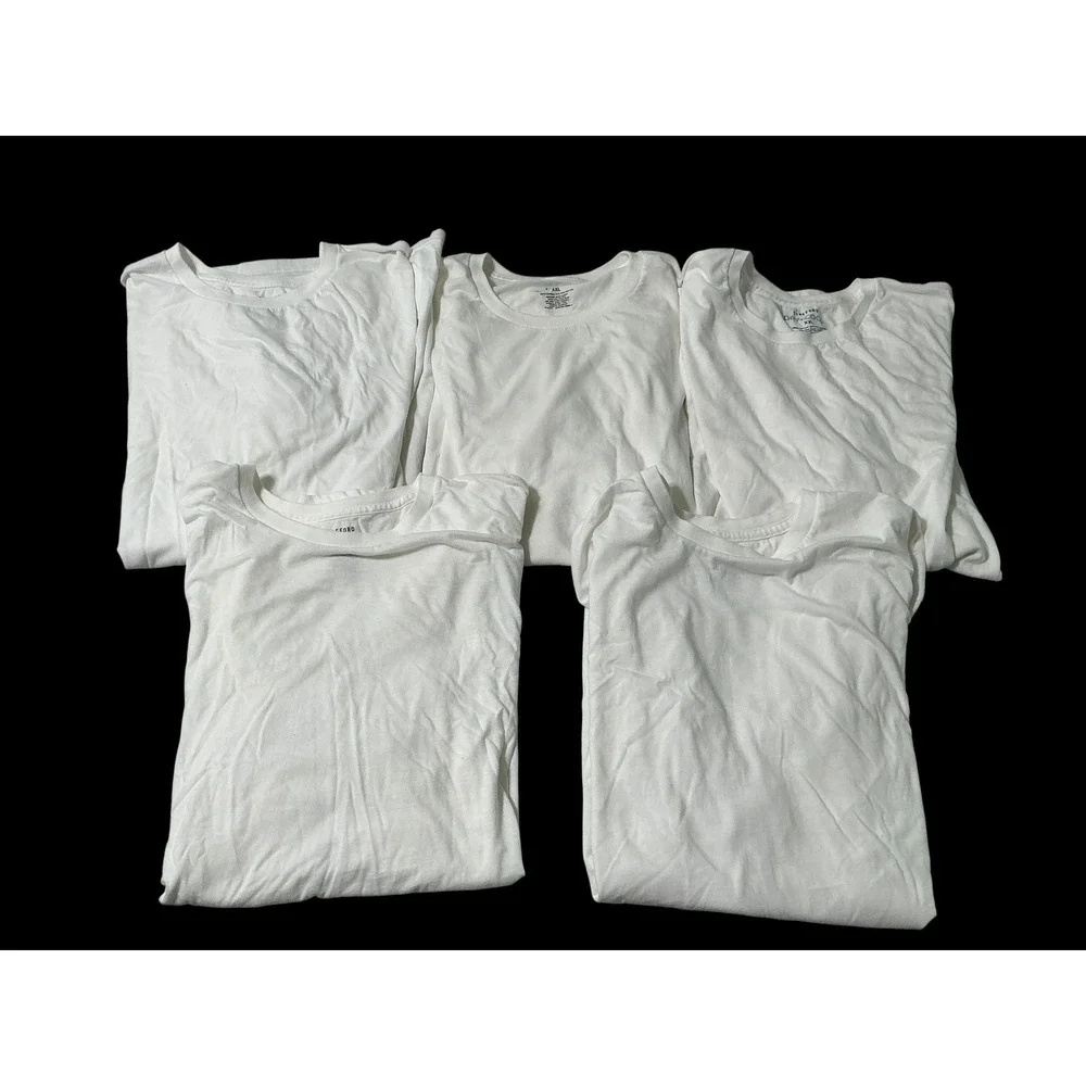 Stafford Undershirt Men XXL White  5-Pack Dry+Cool Cotton Blend Crew Neck Tee